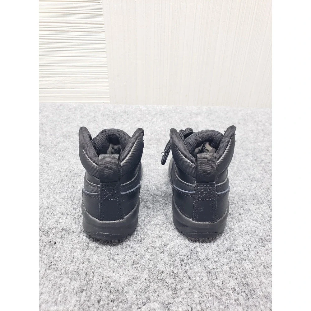Nike Manoa LTR Toddler Sneaker Shoe 4C Black Leather Boots High Top Lace Up Wear